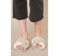 Two Tone Fluffy Bedroom Slippers